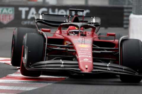 Monaco Grand Prix qualifying chaos as Sergio Perez and Carlos Sainz crash before Charles Leclerc takes pole