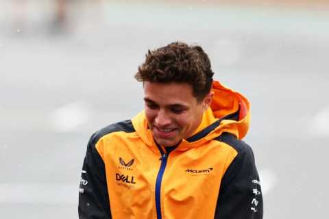 Watch hilarious moment Daniel Ricciardo smashes F1 pal Lando Norris in face with SPACE HOPPER ahead of British GP