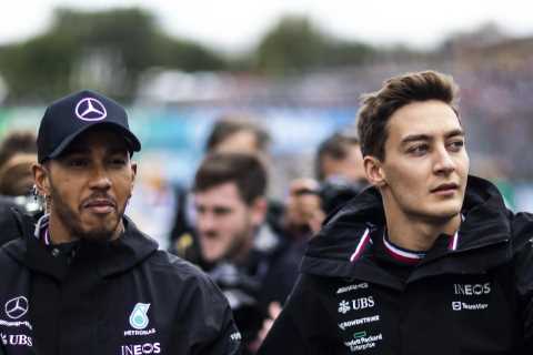 Lewis Hamilton’s Mercedes team-mate George Russell looks unrecognisable as cute schoolkid in cute throwback photo