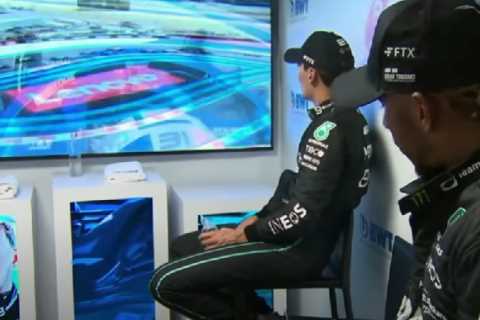 Lewis Hamilton and George Russell caught in behind-the-scenes conversation about Charles Leclerc’s French GP crash