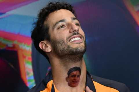 F1 star Daniel Ricciardo reveals bizarre ‘Lando Norris tattoo’ on his neck after losing bet with McLaren driver
