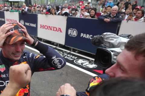 Watch bizarre moment Verstappen discovers he’s won F1 title sparking wild celebrations from girlfriend Kelly Piquet