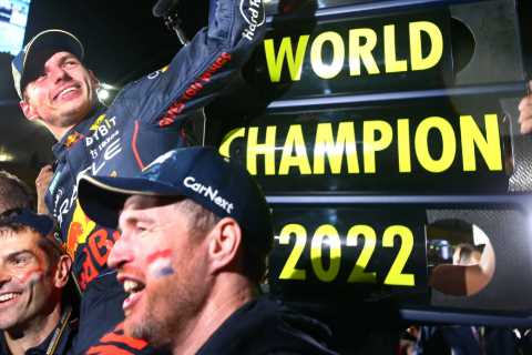 Inside Verstappen’s F1 title party with kiss from girlfriend Kelly Piquet, congrats from Geri Halliwell and champagne
