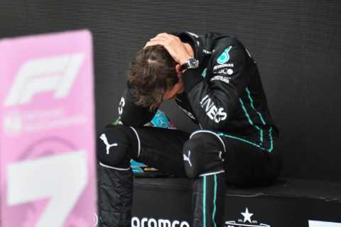 George Russell breaks down in tears as Mercedes driver wins first ever F1 race at Sao Paulo GP ahead of Lewis Hamilton