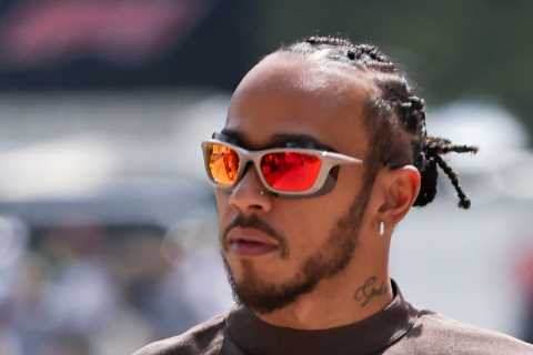 Lewis Hamilton arrives for Bahrain GP in bizarre all-brown outfit with Mercedes star already facing nightmare season
