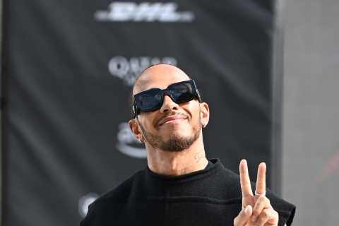 Lewis Hamilton looks relaxed wearing very baggy trousers ahead of Saudi Arabia Grand Prix