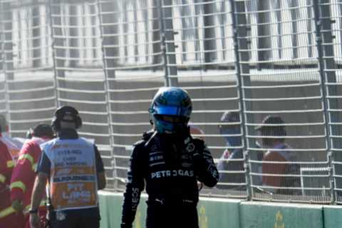 F1 star George Russell pulls out of Australian GP as car SETS ON FIRE after Lewis Hamilton’s Mercedes pal had led race