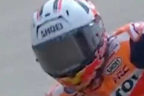 Shocking moment motorbike splits in two in horror MotoGP crash as race is stopped