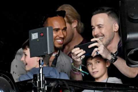 Lewis Hamilton’s celebrity pals, from fashion shows with Kim Kardashian to watching Elton John backstage at Glastonbury