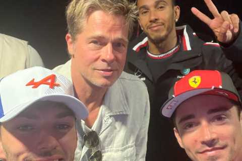 Brad Pitt hangs out with F1 royalty including Lewis Hamilton as he films new movie at this weekend’s Silverstone GP