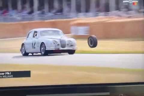 Watch shocking moment wheel flies off car and hurtles into crowd in terrifying scenes at Goodwood Festival of Speed