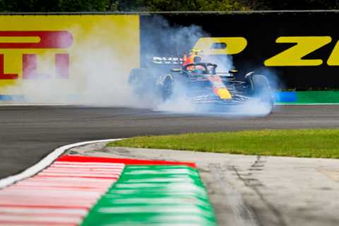 Sergio Perez CRASHES just five minutes into Hungarian GP practice leaving car a wreck while he fights for his job