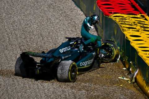Fans say ‘someone give Lance Stroll a hug’ after he crashes AND falls down stairs on nightmare day at Belgian GP