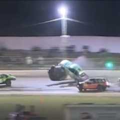 Race Car Flies Towards Fans in Terrifying Crash at New Zealand Speedway
